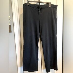 RALPH LAUREN🖤 Black, 100% Cotton, Fleece, Wide Leg Sweatpants w Pockets